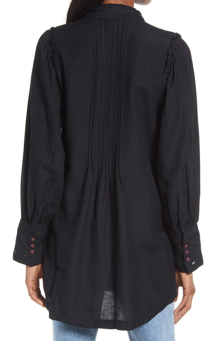 Free People Bella Ruffle Front Tunic Blouse, Alternate, color, 