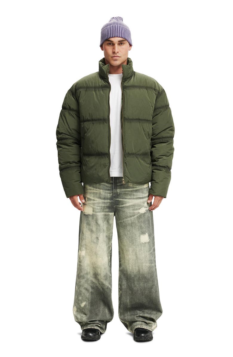 Cotton On Men's Puffer Jacket, Alternate, color, Storm Green