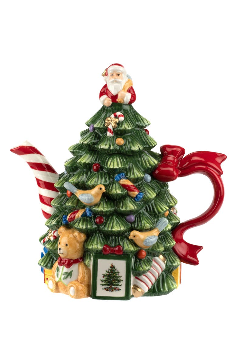Spode Christmas Tree Teapot, Main, color, Green