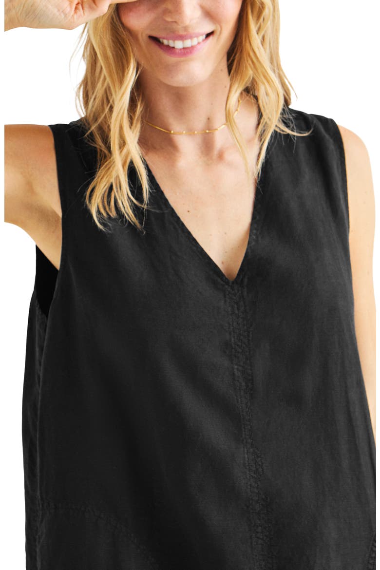 Dawson Linen Blend Minidress, Alternate, color, BLACK