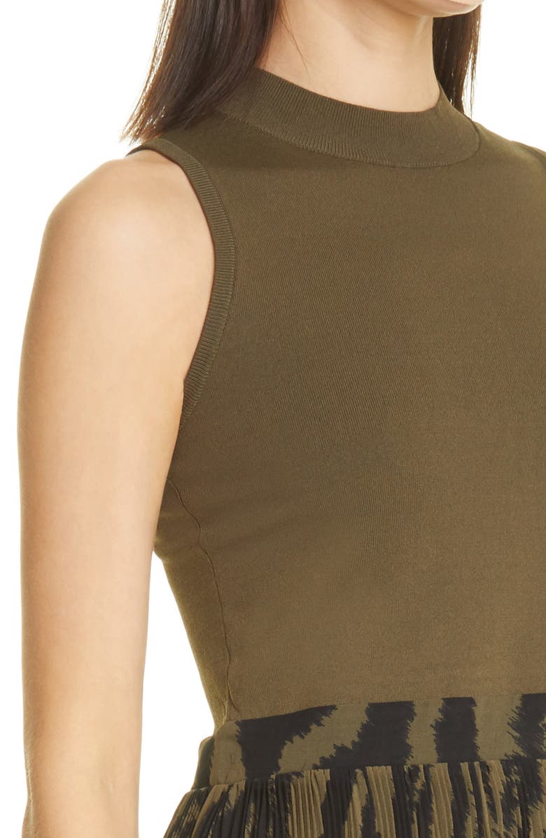 Ted Baker London Faux Two-Piece Midi Dress, Alternate, color, Olive