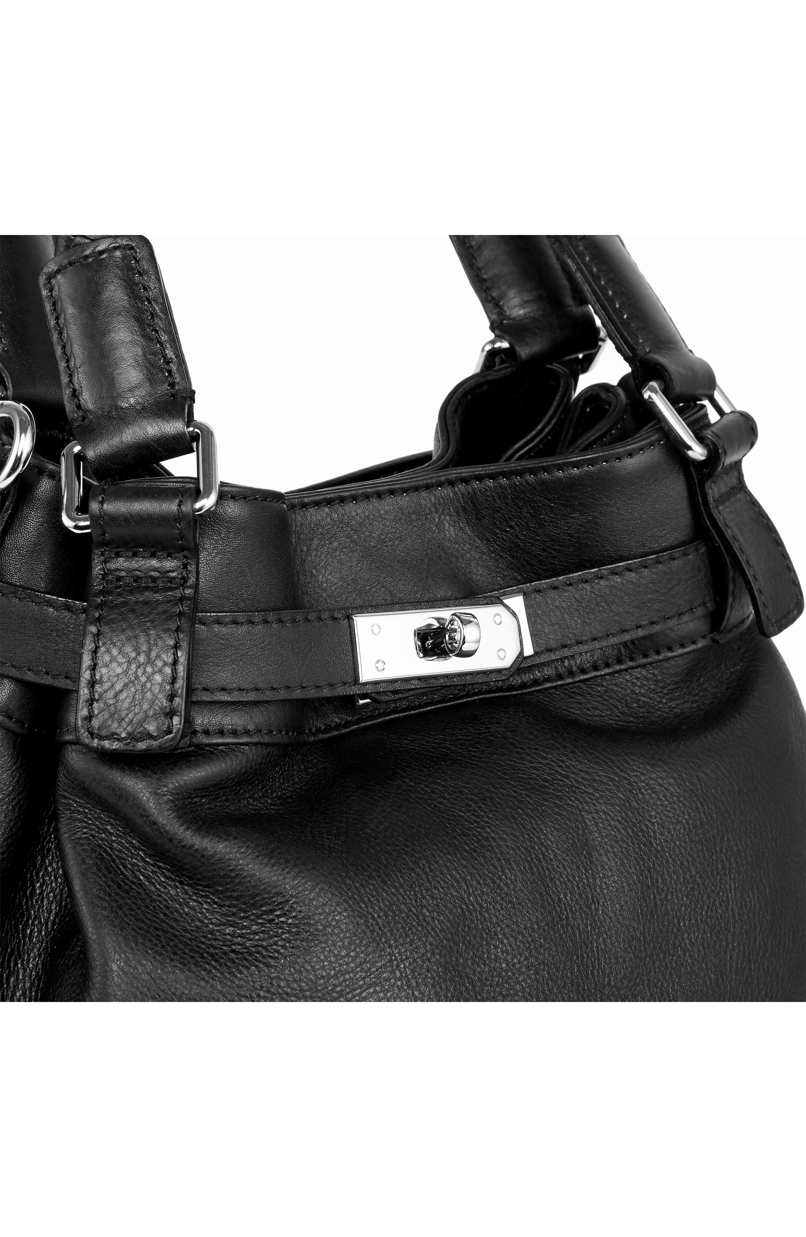 OLD TREND Leather Pumpkin Bucket Bag, Alternate, color, Black