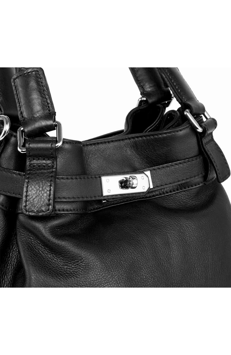 OLD TREND Leather Pumpkin Bucket Bag, Alternate, color, Black