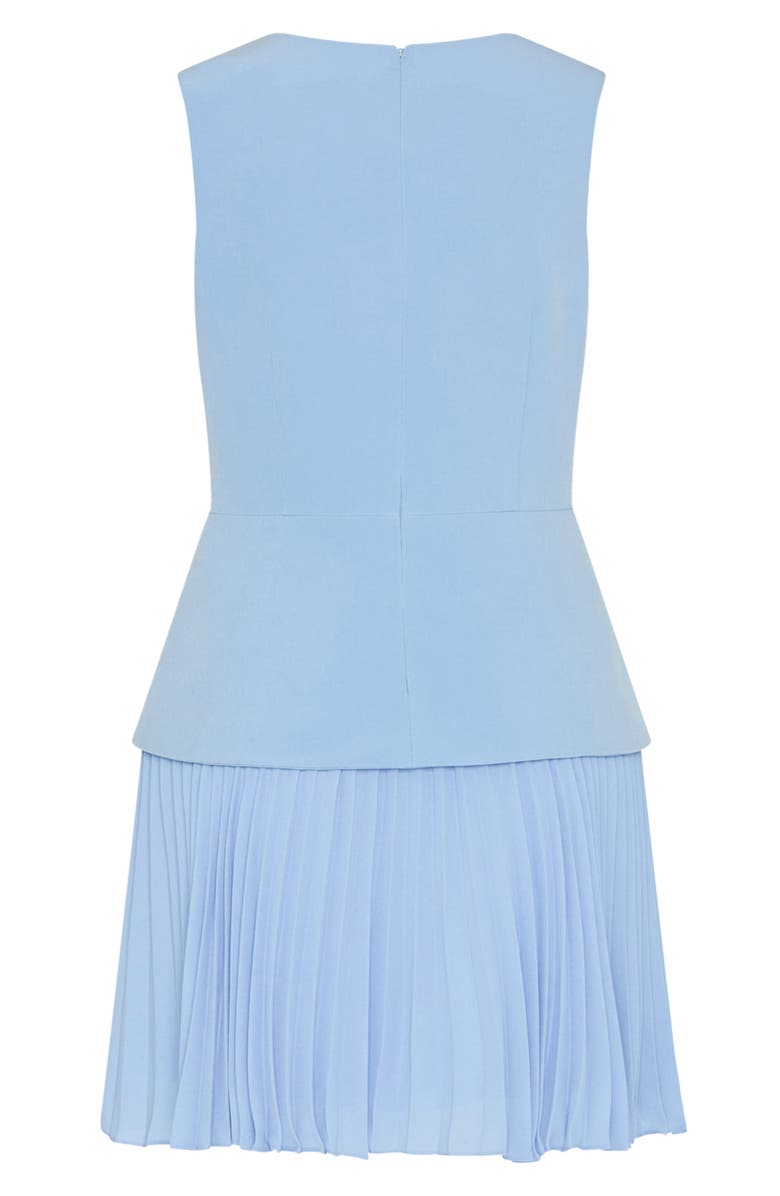 Milly Haddy Sleeveless Pleated Minidress, Alternate, color, Blue