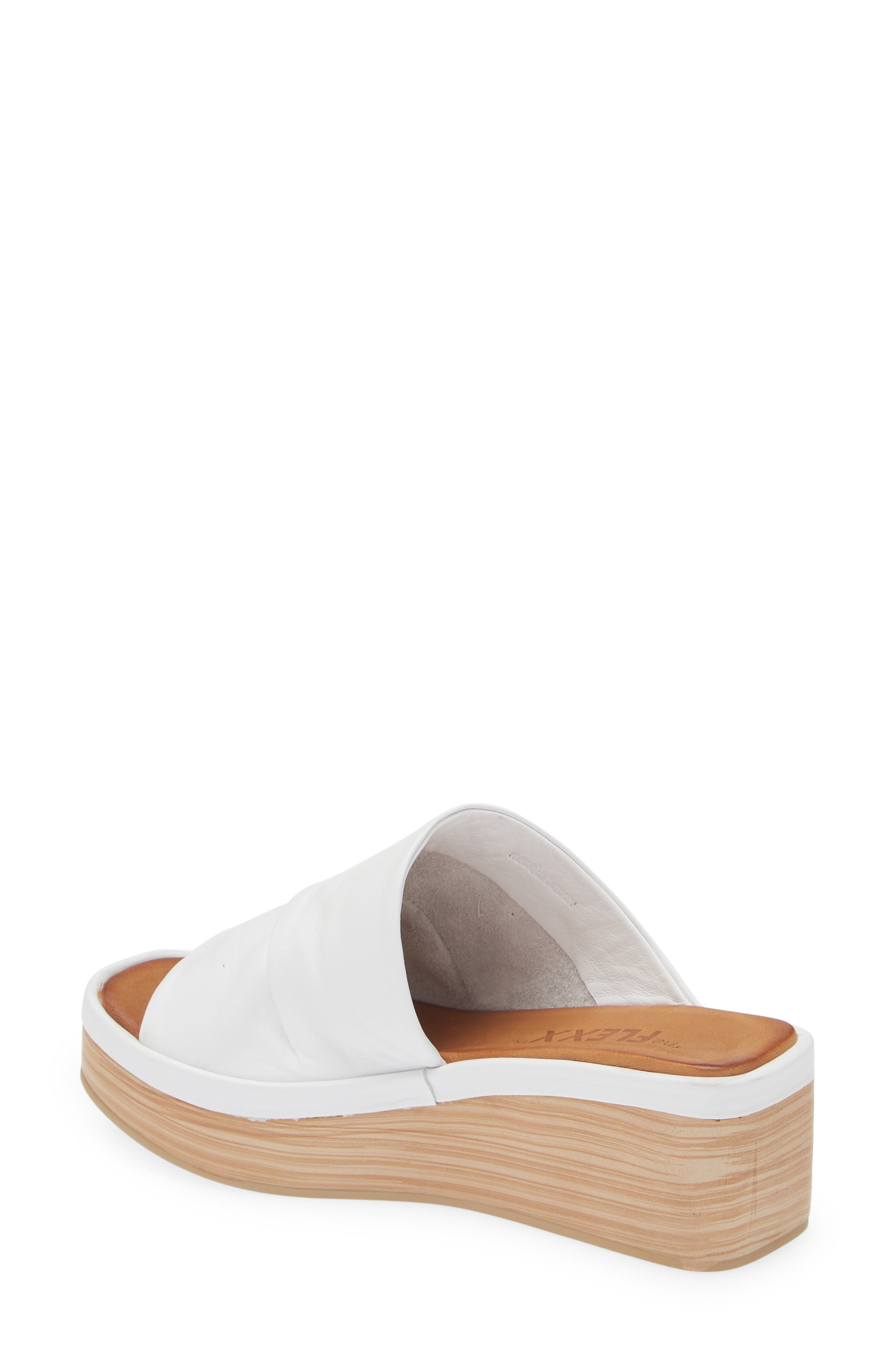 Larch Platform Wedge Slide Sandal, Alternate, color, WHITE