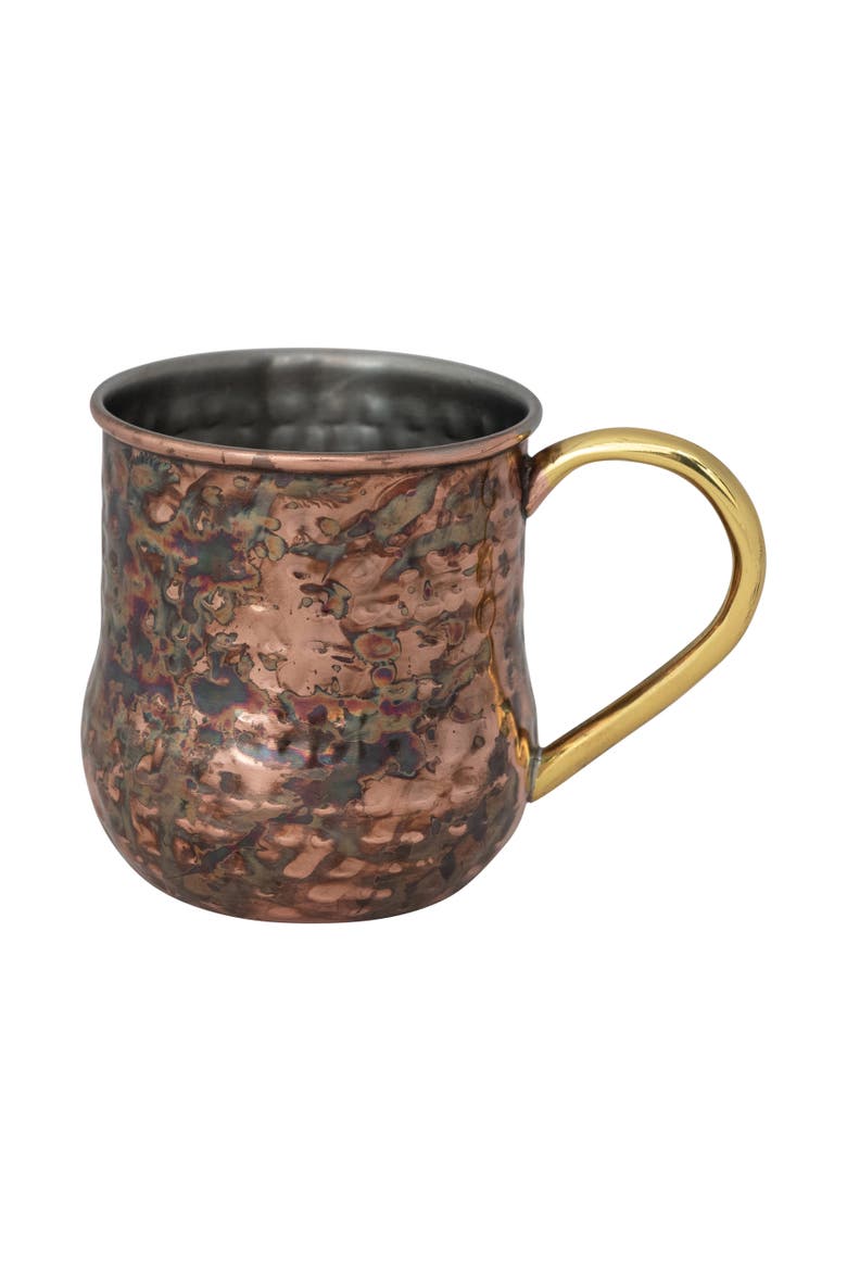 Hammered Mule Mug with Handle, Main, color, Brass