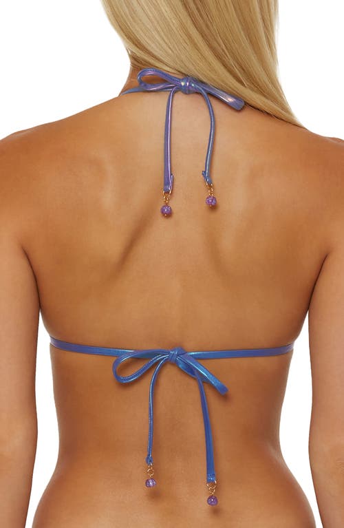 Isabella Rose Disco Feaver Triangle Bikini Top In Blue Multi