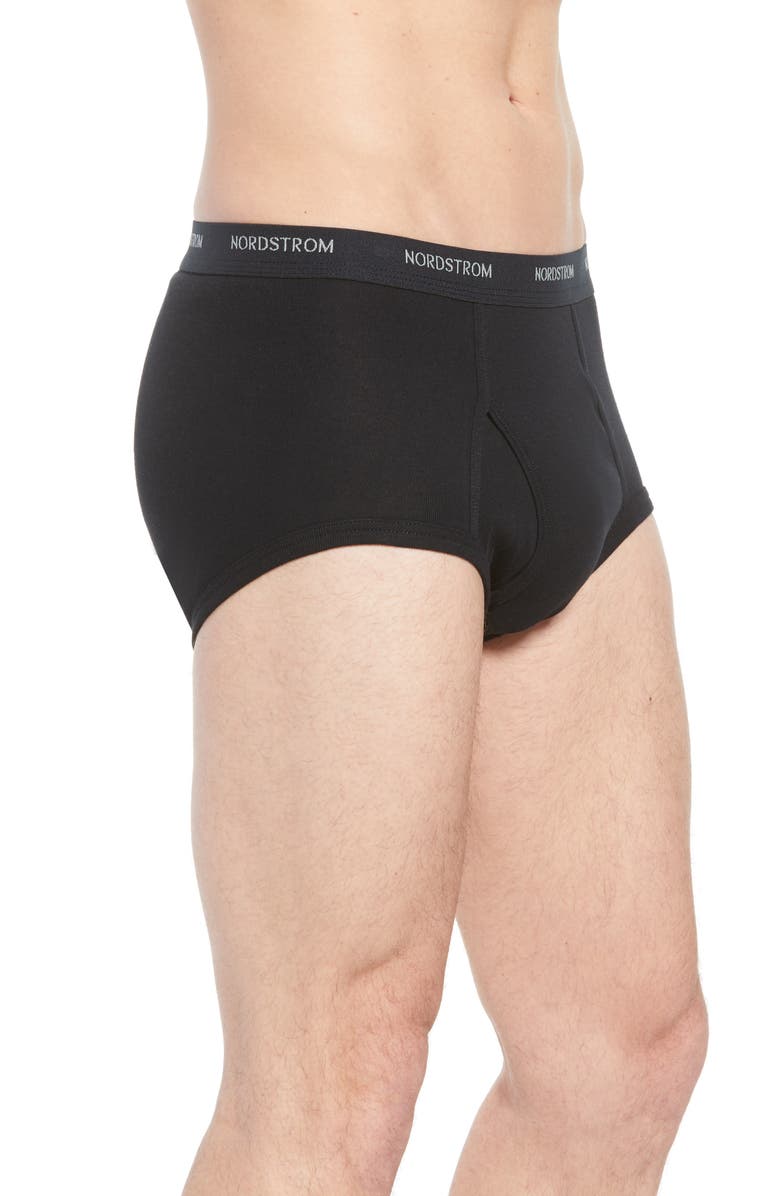 Nordstrom 4-Pack Supima<sup>®</sup> Cotton Briefs, Alternate, color, Black