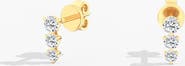 Everlee Petite Three Stone Graduated Stud Lab Diamond in 14K Gold