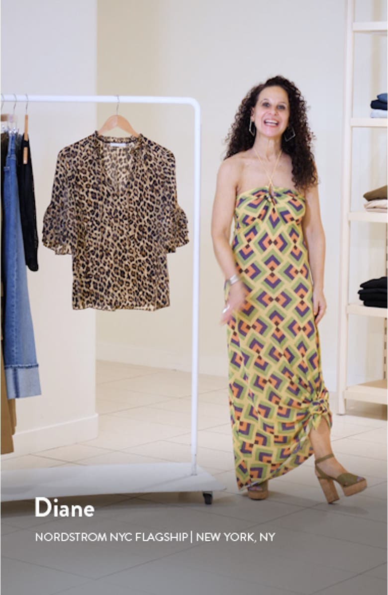 Willa Leopard Print Tiered Sleeve Top, sales video thumbnail