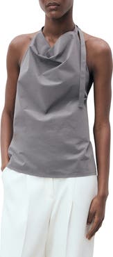 MANGO Drape Halter Top