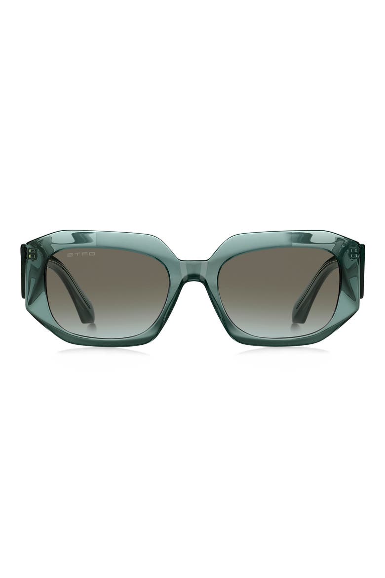 55mm Gradient Geometric Sunglasses, Main, color, TEAL/ BRW GRN DEGRADE