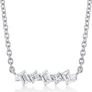 Michael M Mini Montage Emerald & Princess Diamond Bar Necklace