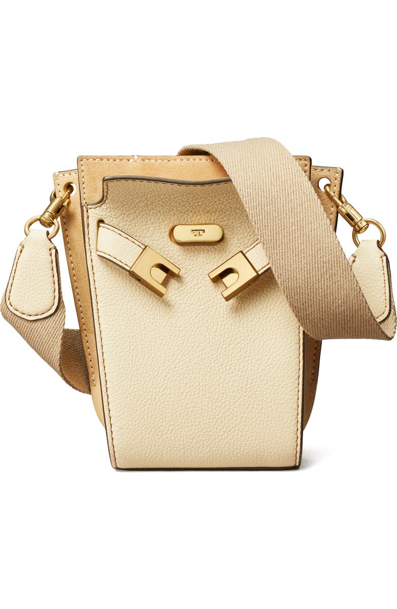 Tory Burch Lee Radziwill Petite Pebble Leather Bucket Bag, Alternate, color,