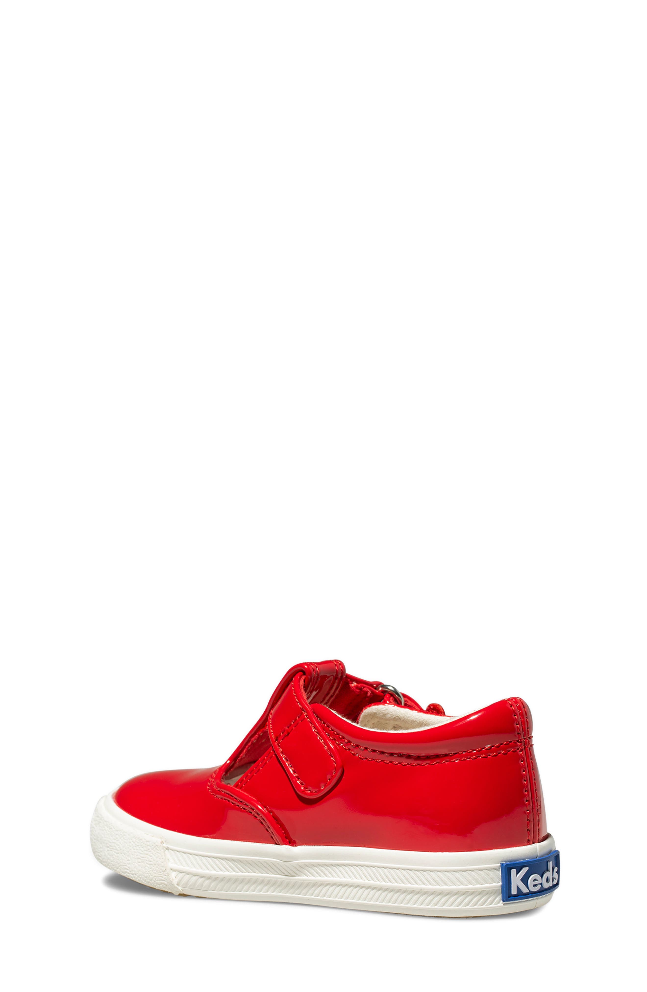 Daphne T-Strap Sneaker, Alternate, color, RED PATENT