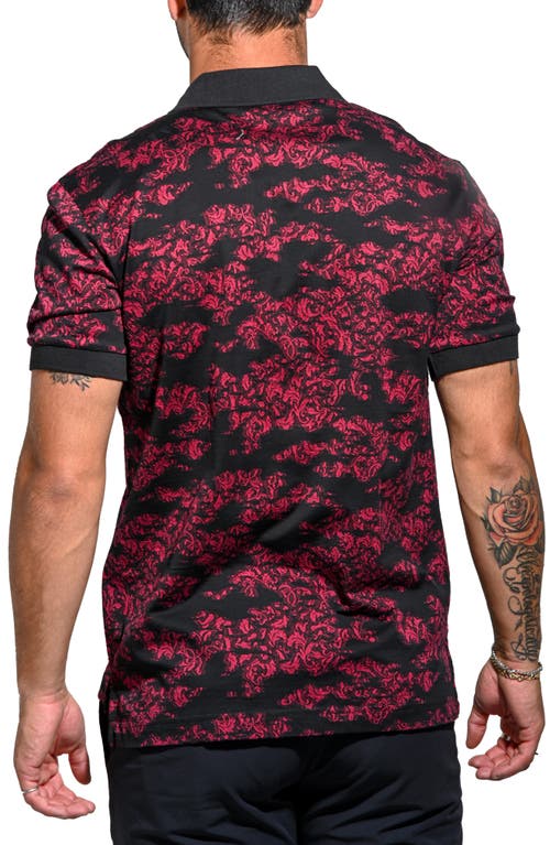 Maceoo Mozartleaftip Red Stretch Nylon Polo In Red