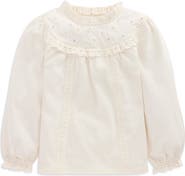 Mini Boden Kids' Heart Broderie Anglaise Top