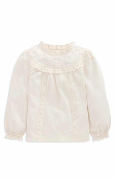 Kids' Heart Broderie Anglaise Top