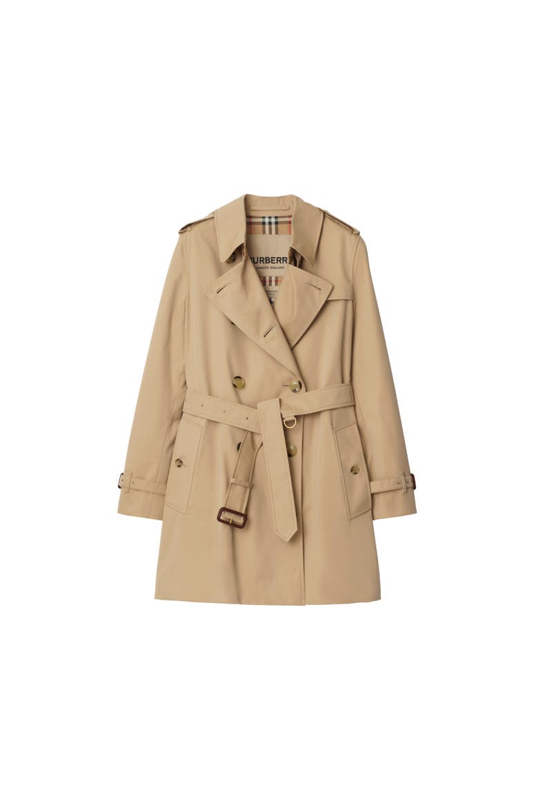 Short Kensington Heritage Trench Coat, Alternate, color, Honey beige