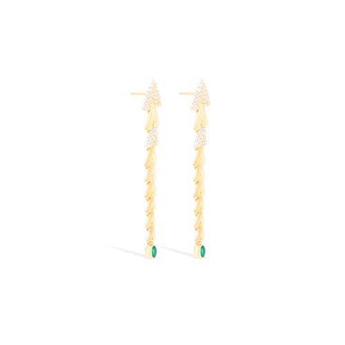 Campbell + Charlotte Spark Chevron Link Chandelier Earring In Gold