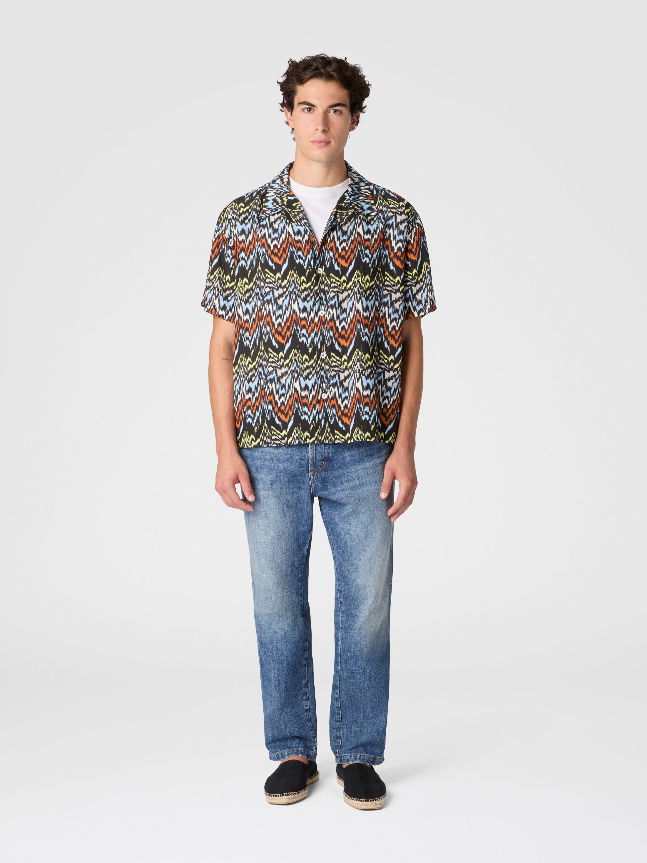 Bowling Shirt In Viscose With Abstract Zigzag Print - image 2