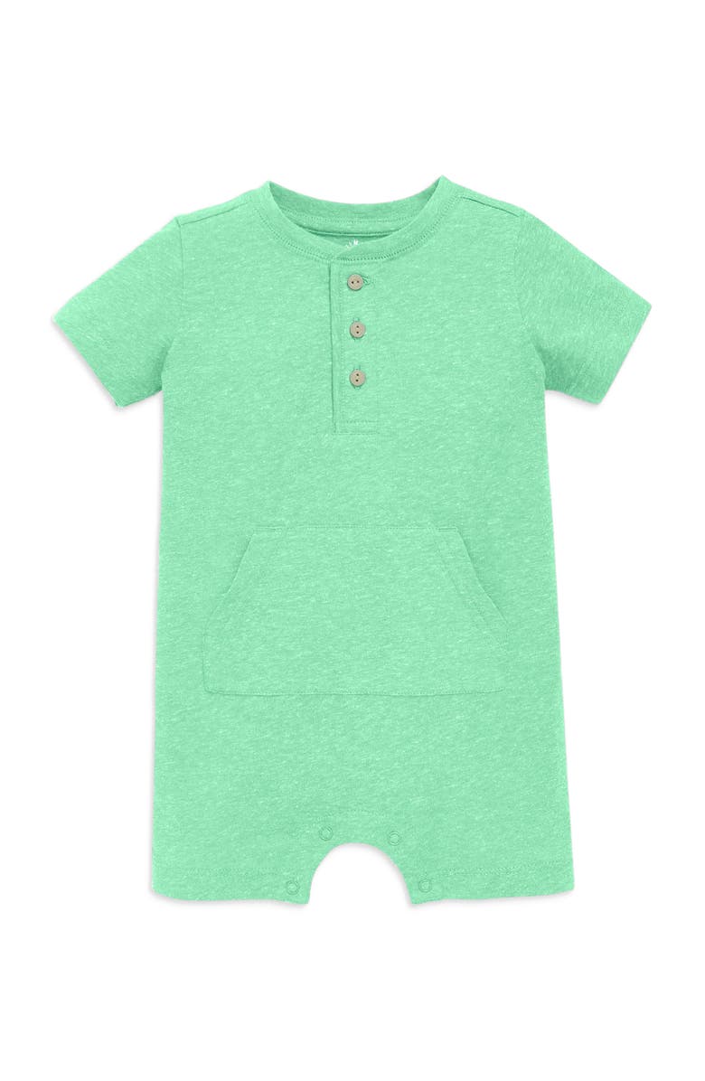 Primary Baby Heathered Henley Shortie, Alternate, color, Clover