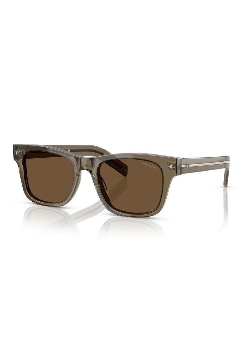 55mm Rectangular Sunglasses, Alternate, color, TRANSPARENT TERRA / DARK BROWN