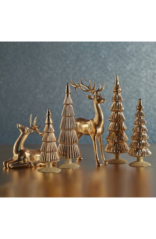 Zodax Set Of 2 Dembe Glass Tree Figurines In Gold