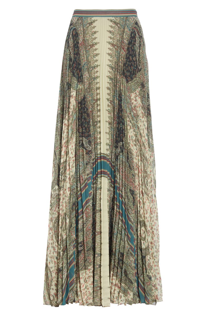 Etro Brocade Print Pleated Maxi Skirt, Alternate, color, 
