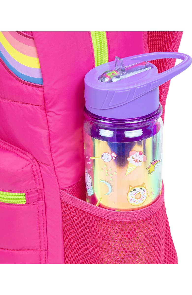 Style.Lab Debo Wavy Rainbow Puffer Backpack, Alternate, color, Pink
