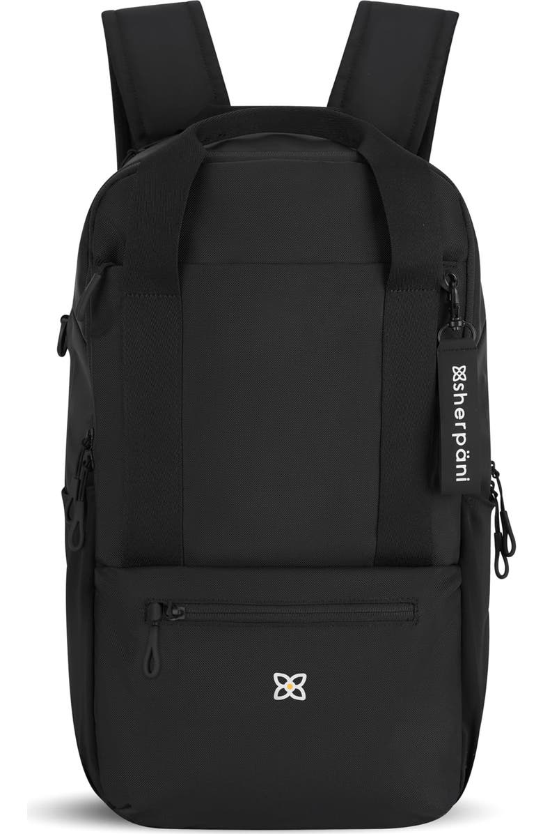 Sherpani Camden Convertible 3 in 1 Tote Bag, 18L Travel Backpack RFID Protection, Fits 15" Laptop, Con Leche, Main, color, Raven