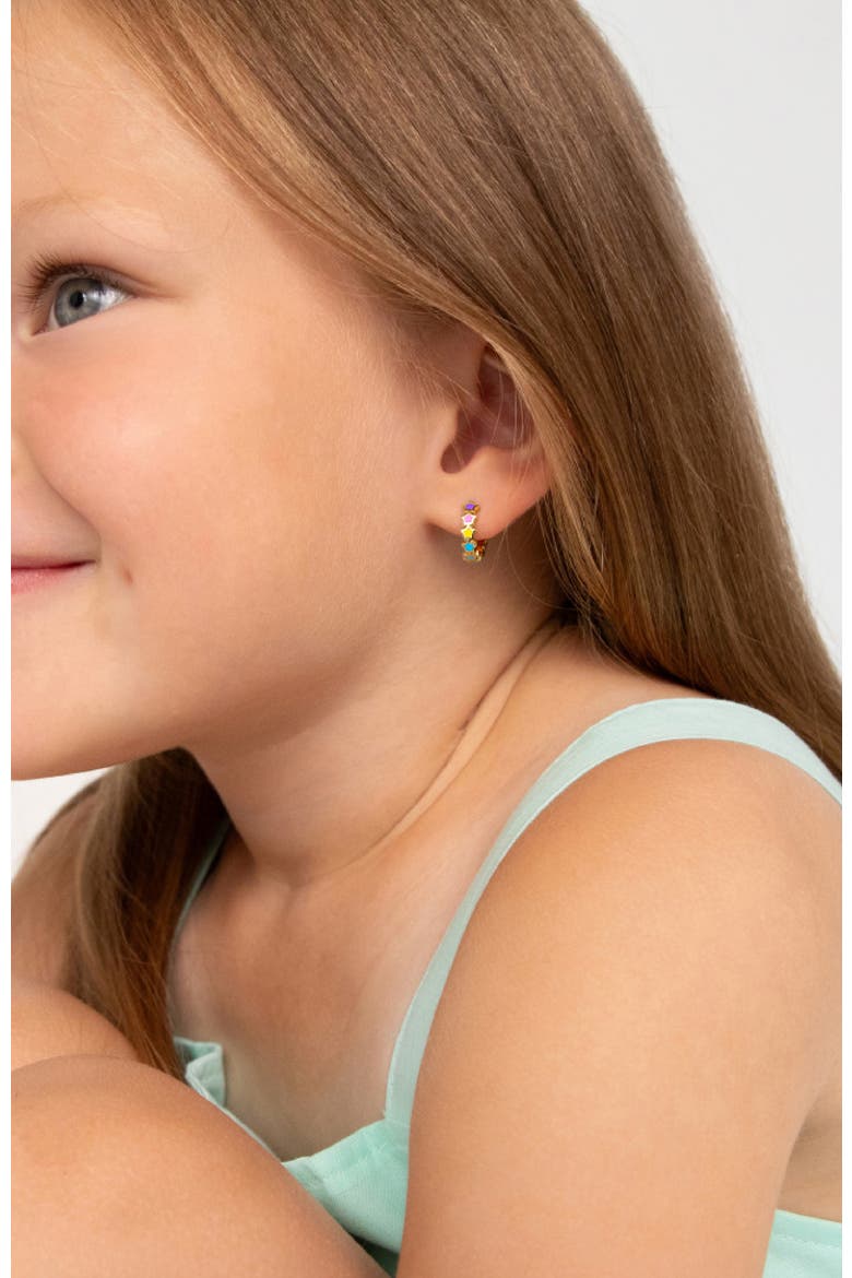 Star Cascade Gold Plated Huggie Hoops, Alternate, color, Multi-Color