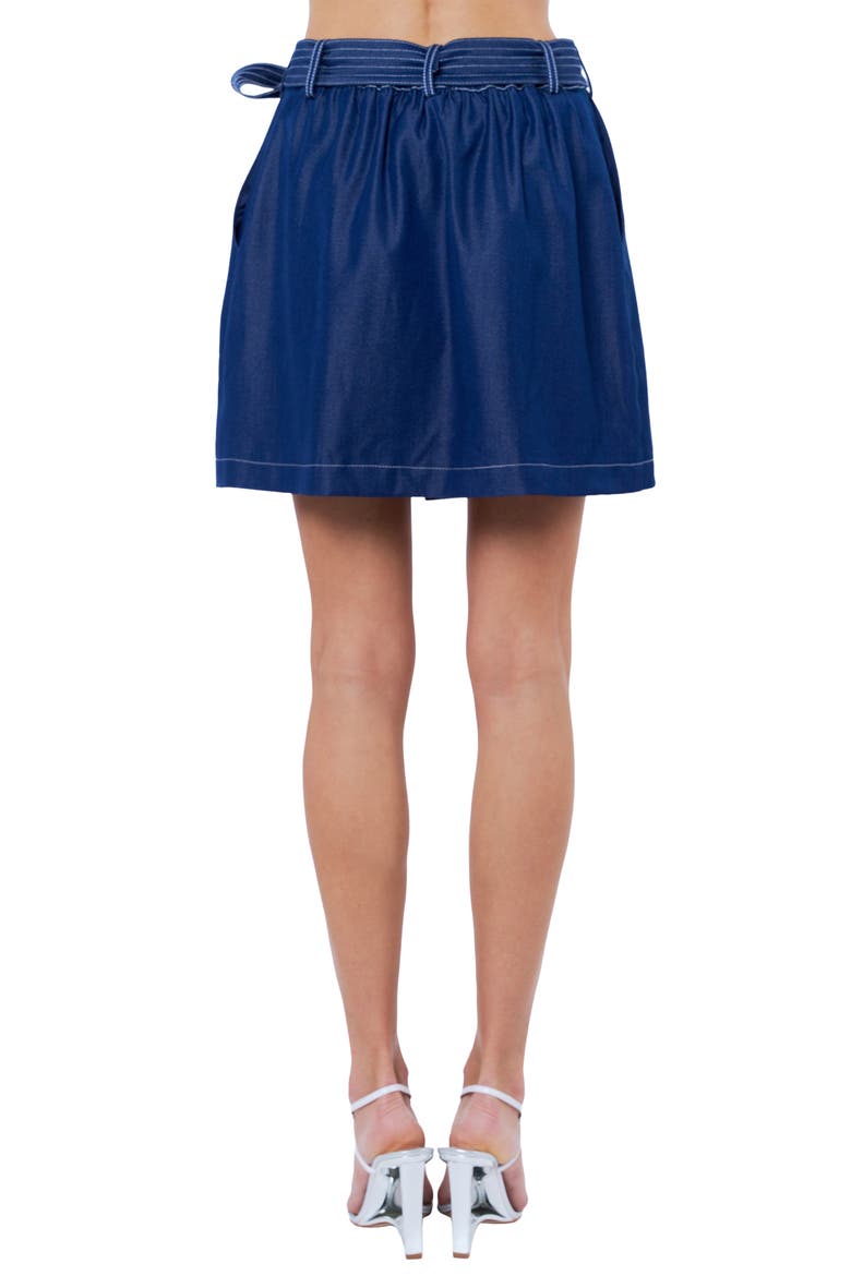 Clo Belted Miniskirt, Alternate, color, MEDIUM BLUE