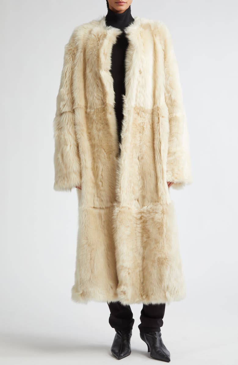 TOTEME Silky Genuine Shearling Coat, Alternate, color, 