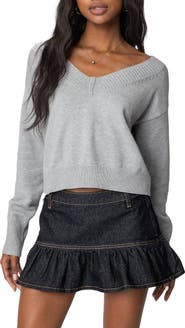 EDIKTED Eli Oversize V-Neck Sweater
