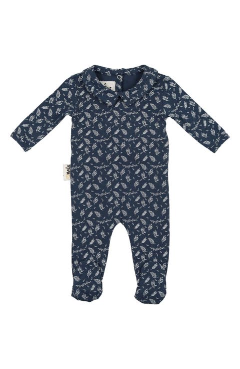 Leaves & Branches Cotton Knit Footie (Baby)