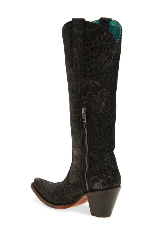 Corral Floral Knee High Western Boot In Multi