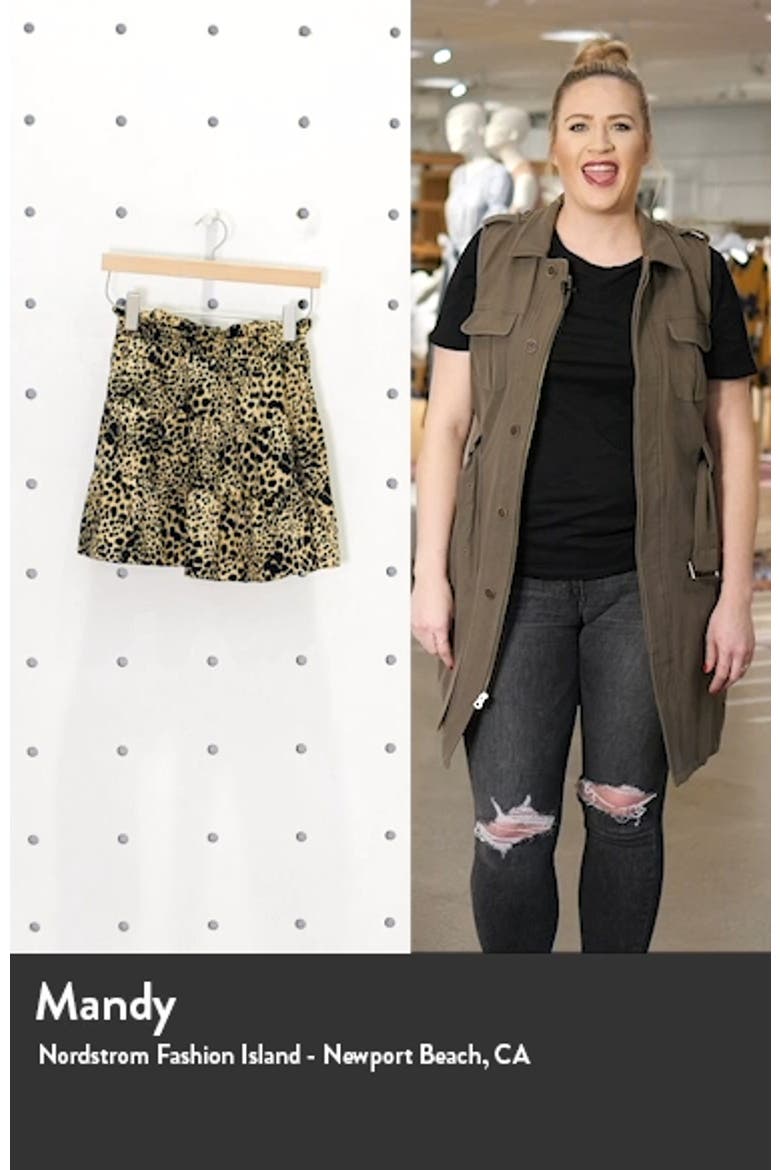 Shirred Animal Print Miniskirt video