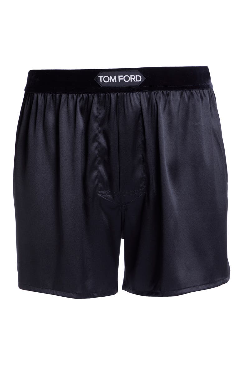 Stretch Silk Boxers, Alternate, color, BLACK