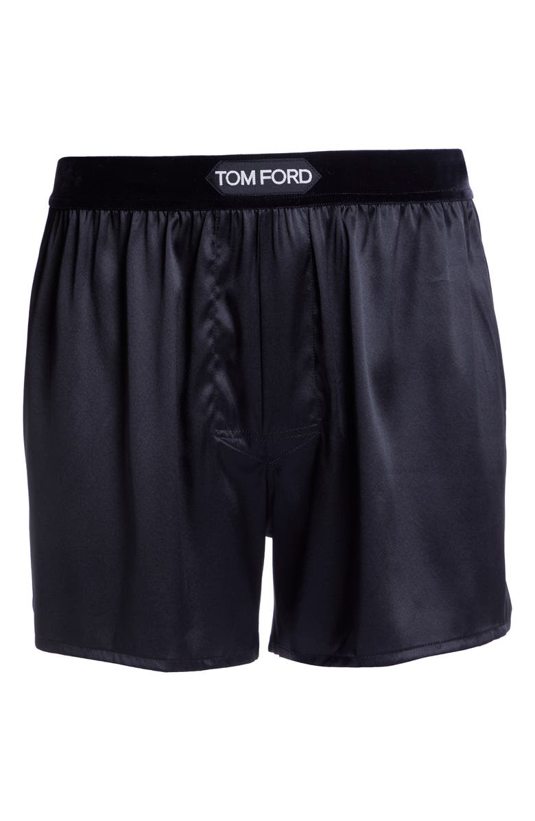 TOM FORD Stretch Silk Boxers, Alternate, color, Black