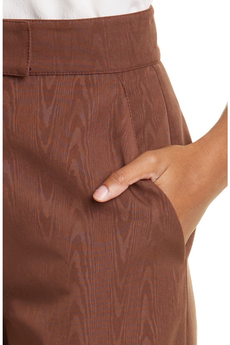 Oak Wide Leg Moiré Taffeta Pants, Alternate, color, CHOCOLATE