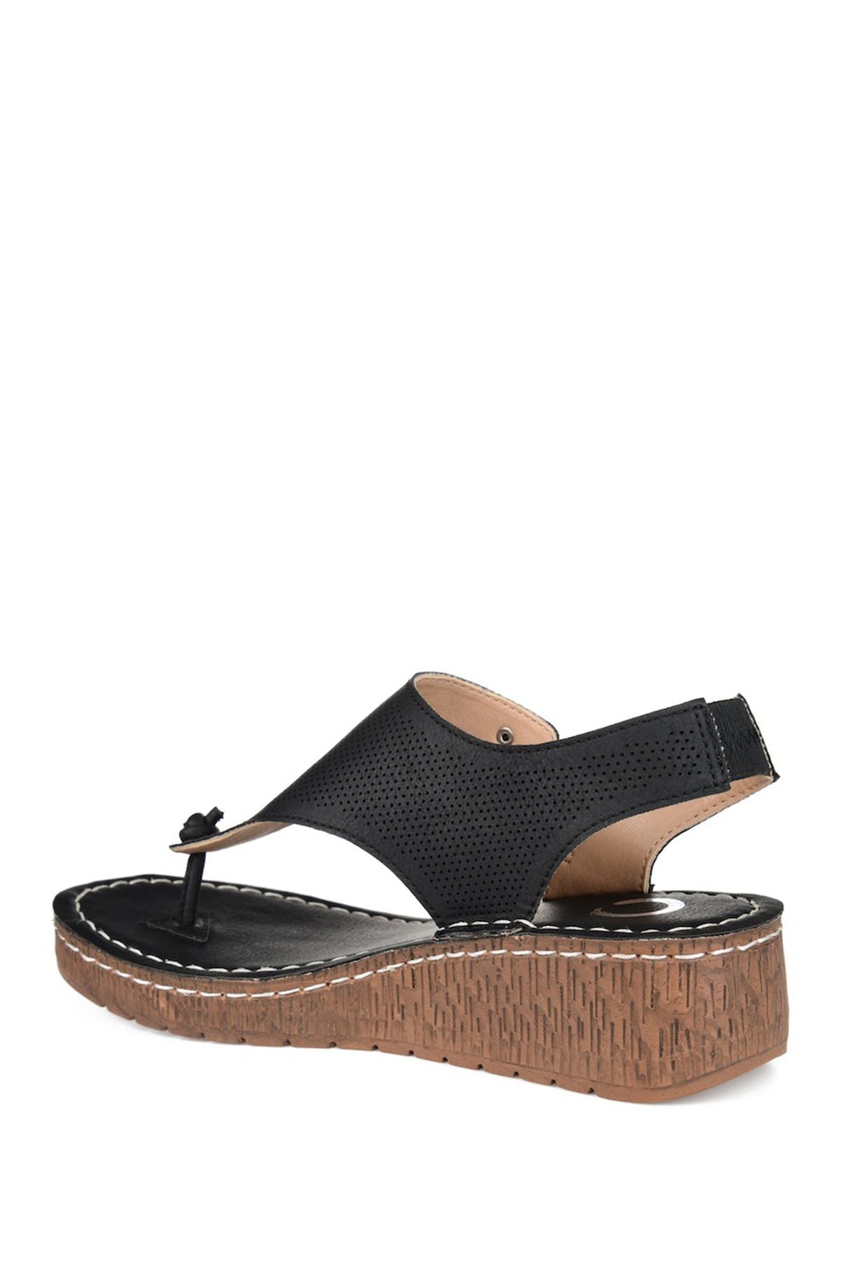 Journee Collection JOURNEE Mckell Wedge Sandal, Alternate, color, Black