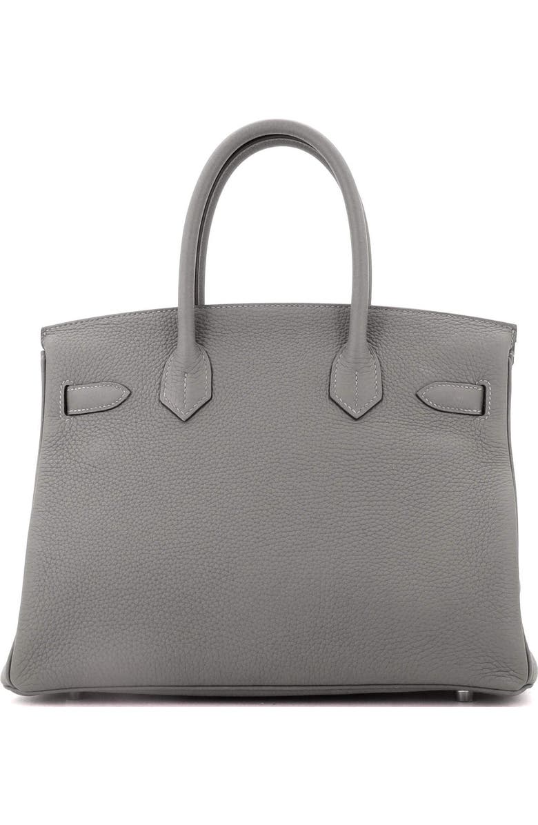 Pre-Owned Hermes Birkin Handbag Grey Clemence with Palladium Hardware 30, Alternate, color, Gris Meyer