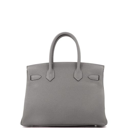 Pre-owned Hermes Hermes Birkin Handbag Grey Clemence With Palladium Hardware 30 In Gray