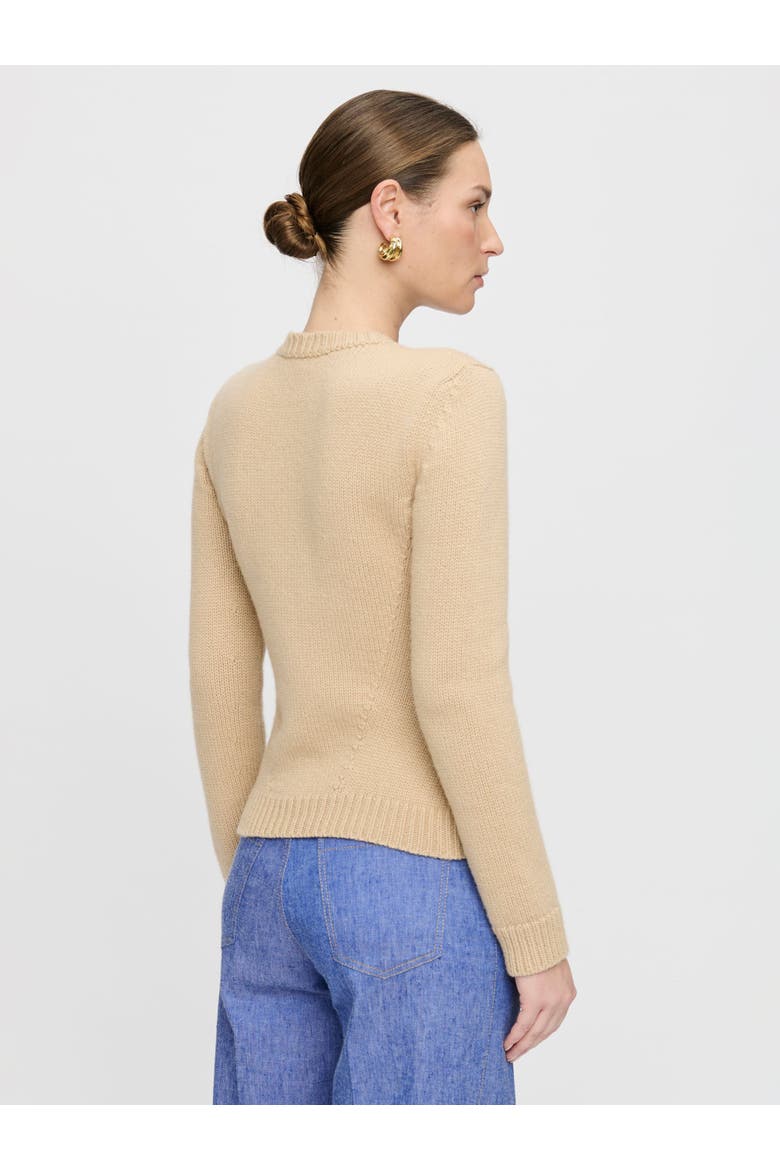 Jeanne Long sleeve crewneck sweater, Alternate, color, Brown