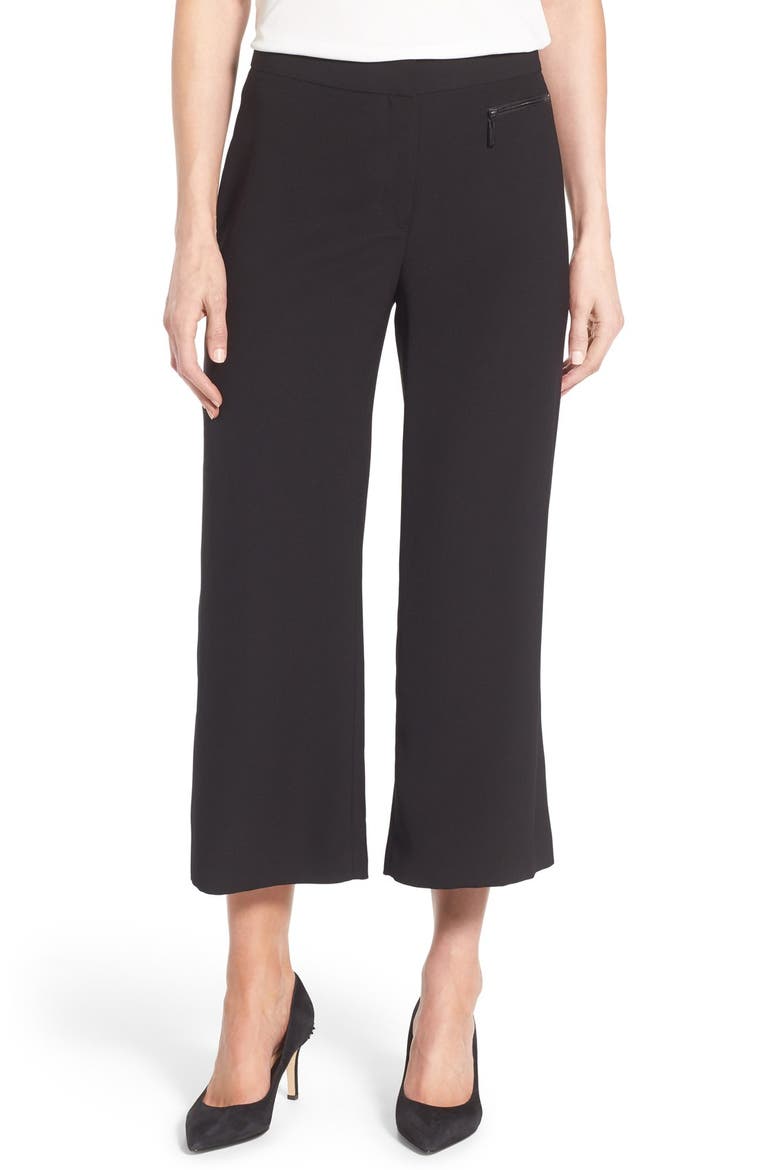 Zip Pocket Culottes (Nordstrom Exclusive), Main, color, RICH BLACK