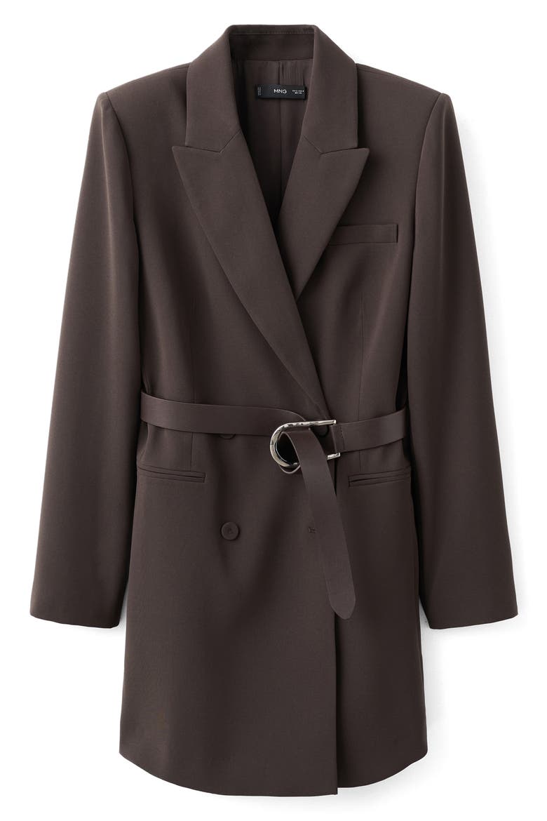 Loida Long Sleeve Double Breasted Coat Dress, Alternate, color, CHOCOLATE