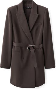 MANGO Loida Long Sleeve Double Breasted Coat Dress