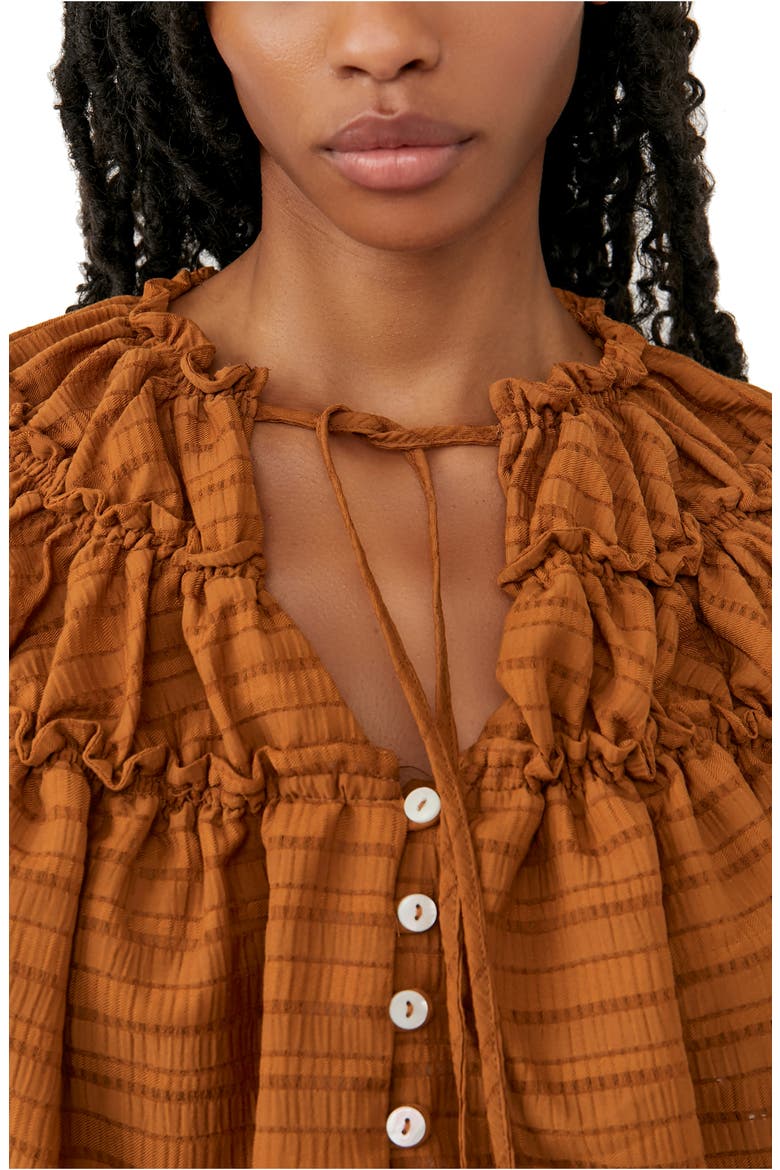 Hailey Crop Long Sleeve Blouse, Alternate, color, GLAZED GINGER