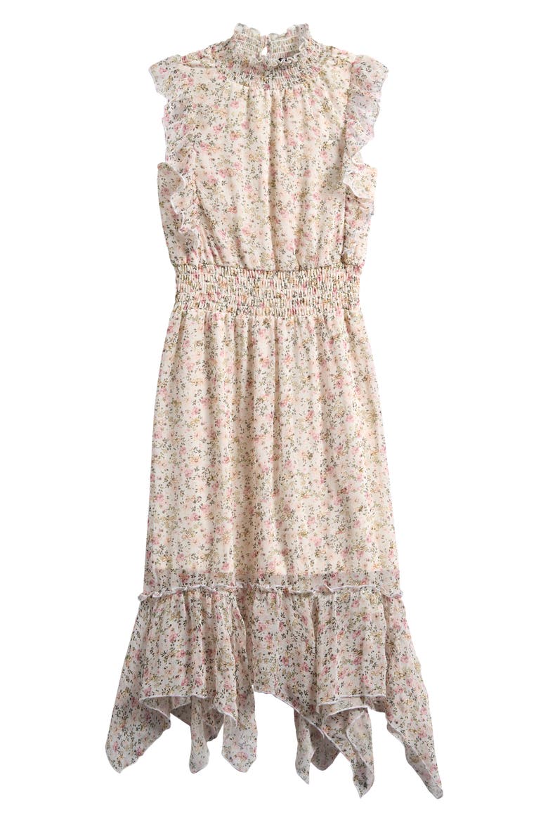 Kids' Floral Print Sleeveless Chiffon Maxi Dress, Main, color, IVORY FLORAL